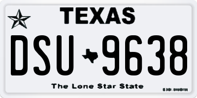 TX license plate DSU9638