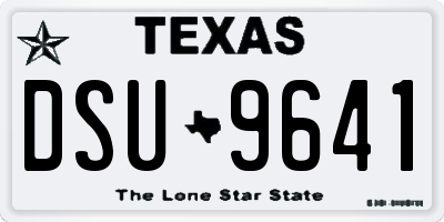 TX license plate DSU9641
