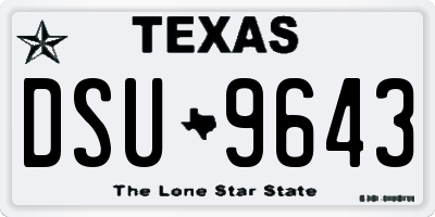TX license plate DSU9643