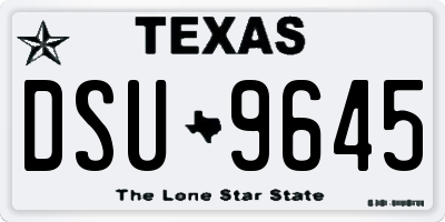 TX license plate DSU9645