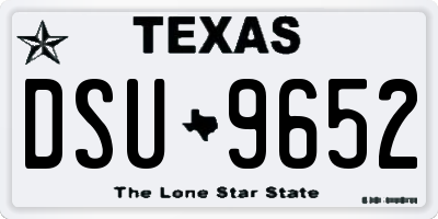 TX license plate DSU9652