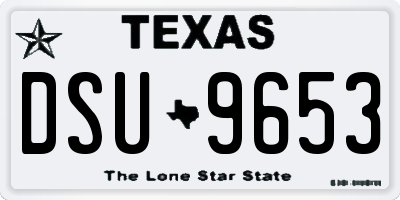 TX license plate DSU9653