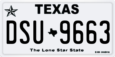 TX license plate DSU9663