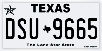 TX license plate DSU9665
