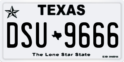 TX license plate DSU9666