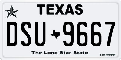 TX license plate DSU9667