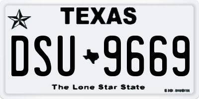 TX license plate DSU9669