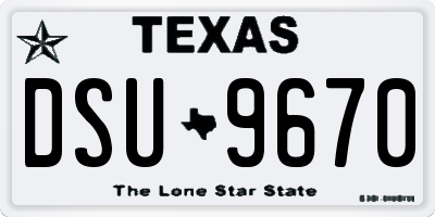 TX license plate DSU9670