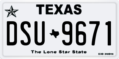 TX license plate DSU9671