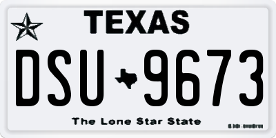TX license plate DSU9673