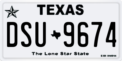 TX license plate DSU9674