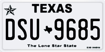 TX license plate DSU9685
