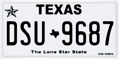 TX license plate DSU9687