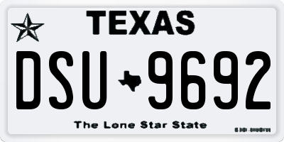 TX license plate DSU9692