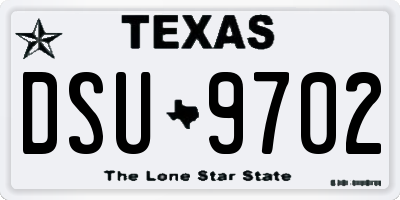 TX license plate DSU9702