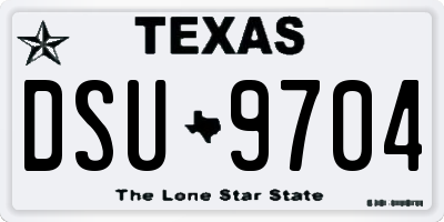 TX license plate DSU9704