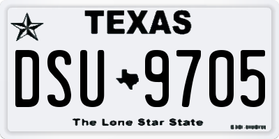 TX license plate DSU9705