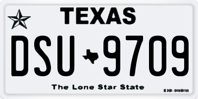 TX license plate DSU9709