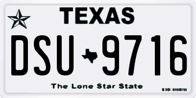 TX license plate DSU9716