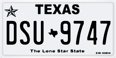 TX license plate DSU9747