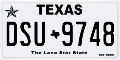 TX license plate DSU9748