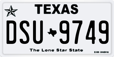 TX license plate DSU9749