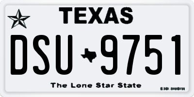 TX license plate DSU9751