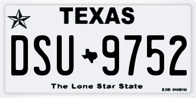 TX license plate DSU9752