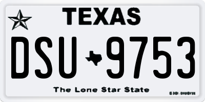 TX license plate DSU9753
