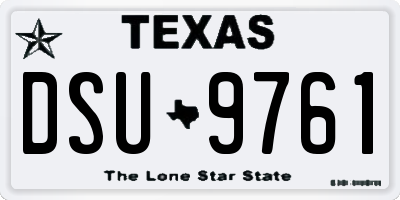 TX license plate DSU9761