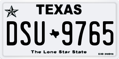 TX license plate DSU9765