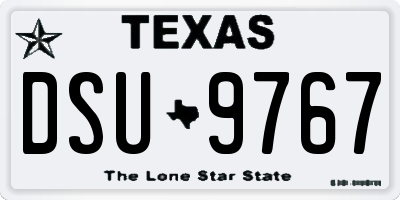 TX license plate DSU9767