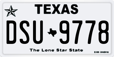 TX license plate DSU9778