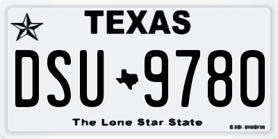 TX license plate DSU9780
