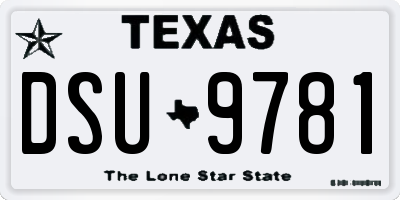 TX license plate DSU9781