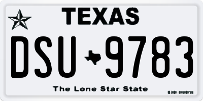 TX license plate DSU9783