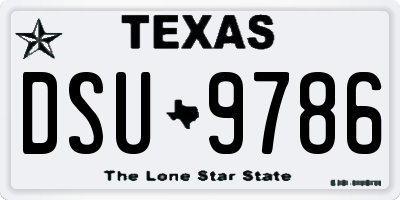 TX license plate DSU9786