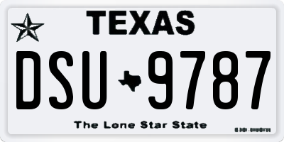 TX license plate DSU9787