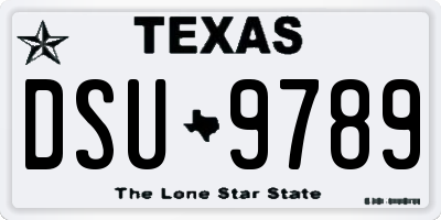 TX license plate DSU9789