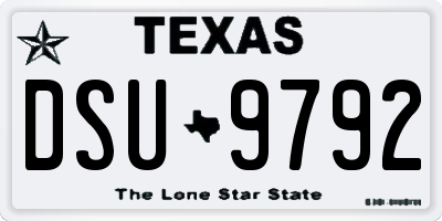 TX license plate DSU9792