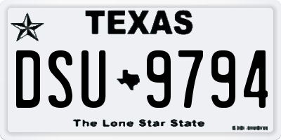 TX license plate DSU9794