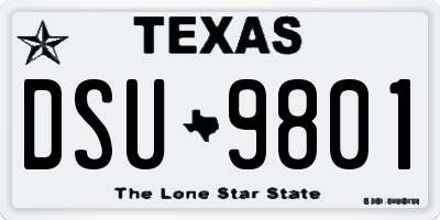 TX license plate DSU9801