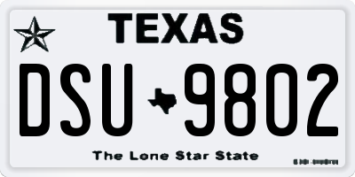 TX license plate DSU9802