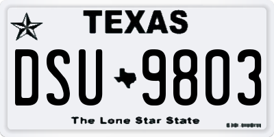 TX license plate DSU9803