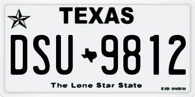 TX license plate DSU9812