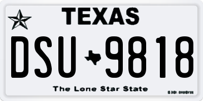 TX license plate DSU9818