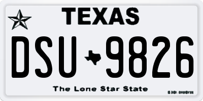 TX license plate DSU9826
