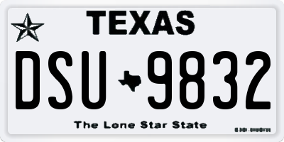 TX license plate DSU9832