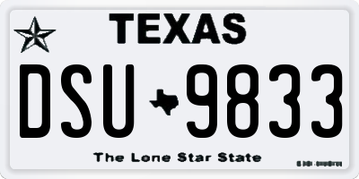 TX license plate DSU9833