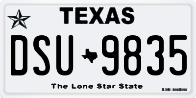 TX license plate DSU9835